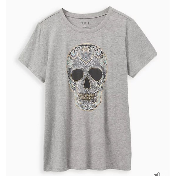 torrid Tops - ⭐️SOLD⭐️🆕🤍💀TORRID Medallion Skull Vintage Tee- NWT💀🤍